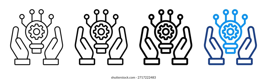 Technology Adoption Icon Verschiedene Umrisssammlung Set