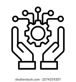 Technology Adoption icon line vector illustration