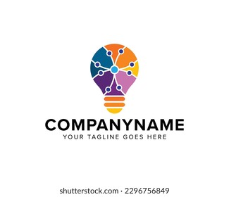 Technology advances and shapes our world with the application of scientific knowledge to create solutions.A logo can represent a scientific knowledge and Idea of creating business.   