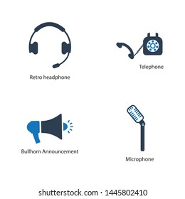 Technology and  advertising icon set