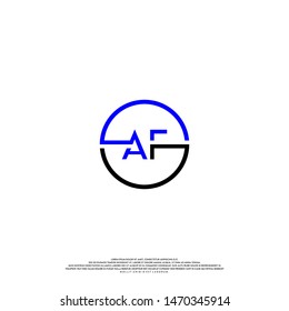 technology AF circle logo letters concept. modern business logo template