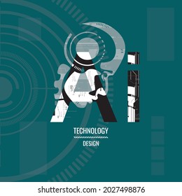 Technology ai Circuit Information Banner Präsentation Linie und Punkt der AI Technologie abstrakte Vektorgrafik-Design-Konzept der zukünftigen Linie Strich grüner Hintergrund .