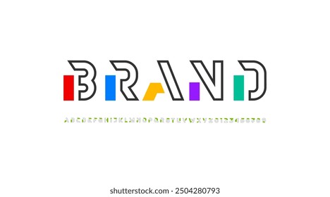 Technology alphabet, font, for your future space design made line industrial style, vector illustration 10EPS