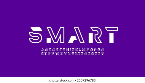 Technology alphabet font, for your future space design made line industrial style, vector illustration 10EPS