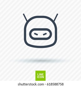 technology angry robot line vector icon