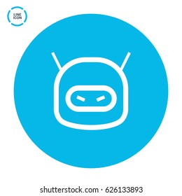 technology angry robot line vector icon