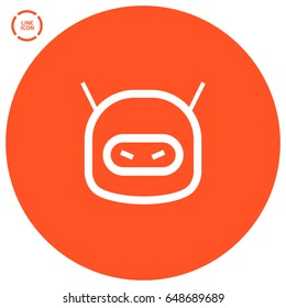 technology angry robot line vector icon