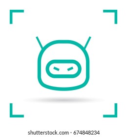 technology angry robot line vector icon