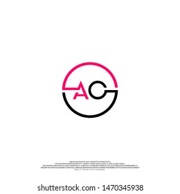 technology AO circle logo letters concept. modern business logo template