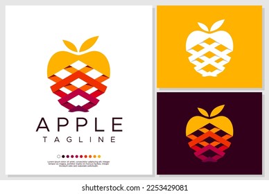 technology apple logo design. modern apple logo. apple logo branding