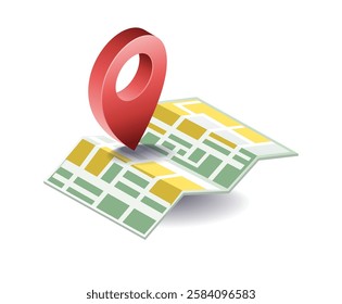 Technology application location map concept illustration