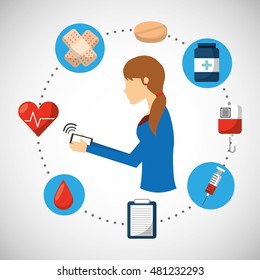 technology application medical icon vector illustration design