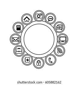 technology apps connections icon, vector illustration design