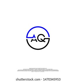 technology AQ circle logo letters concept. modern business logo template