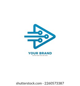 Technology arrow logo. Simple, modern and elegant design. Vector