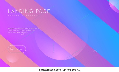 Technology Art. Flat Vector Poster. Blue Digital Background. Business Shapes. Wavy Horizontal Brochure. Geometric Ux. Paper Landing Page. Purple Technology Art