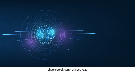 Technology Artificial Intelligence Ai Brain Animation Stock Vector ...