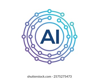 Technology artificial intelligence vector illustration on transparent background