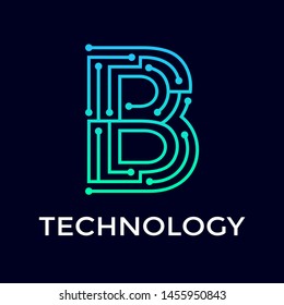 Technology B Letter Vector Logo Template Stock Vector (Royalty Free ...