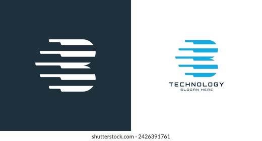 Technology B Logo Template Vector Icon Illustration Design