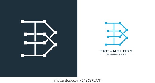 Technology B Logo Template Vector Icon Illustration Design