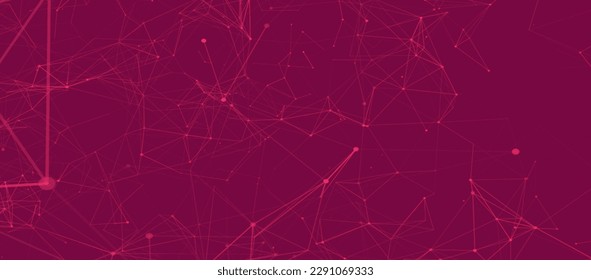 Technology background. Abstract digital combination dots and lines. Big data visualization. Network connection structure. Plexus effect. 3d Widescreen. Vector illustration.