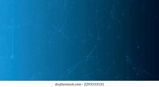 Technology background. Abstract digital combination dots and lines. Big data visualization. Network connection structure. Plexus effect. Vector illustration. 3d Widescreen.
