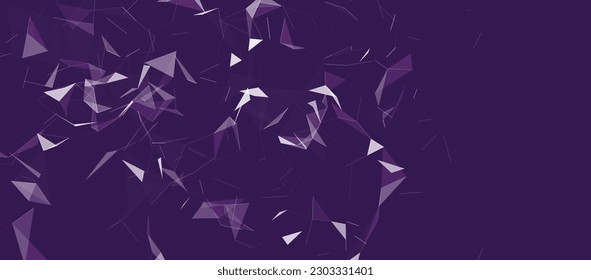 Technology background. Abstract digital combination dots and lines. Big data visualization. Network connection structure. Plexus effect. Vector illustration. 3d Widescreen.