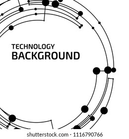 Technology background. Abstract digital illustration. Vector connection concept. Electronic round design. Modern abstraction lines and points.