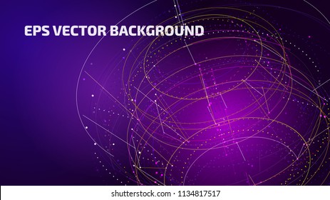 Technology background. Abstract digital illustration. Vector connection concept. Electronic round design. Modern abstraction lines and points.