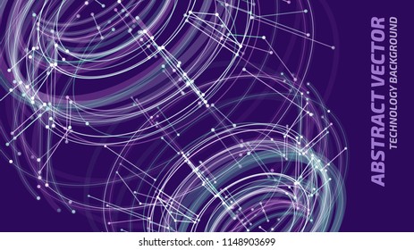 Technology background. Abstract digital illustration. Vector connection concept. Electronic round design. Modern abstraction lines and points.
