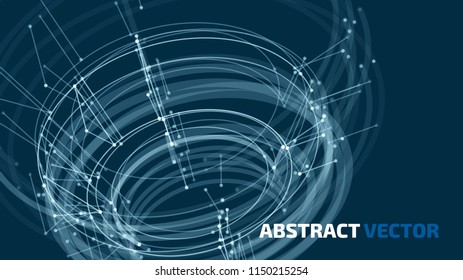 Technology background. Abstract digital illustration. Vector connection concept. Electronic round design. Modern abstraction lines and points.