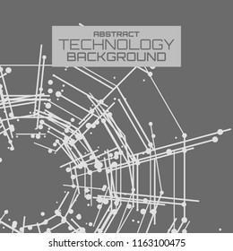 Technology background. Abstract digital illustration. Vector connection concept. Electronic round design. Modern abstraction lines and points.