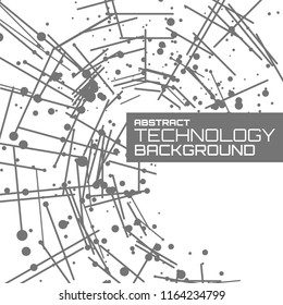Technology background. Abstract digital illustration. Vector connection concept. Electronic round design. Modern abstraction lines and points.