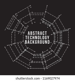 Technology background. Abstract digital illustration. Vector connection concept. Electronic round design. Modern abstraction lines and points.