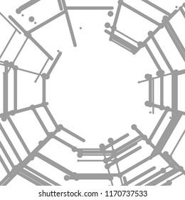 Technology background. Abstract digital illustration. Vector connection concept. Electronic round design. Modern abstraction lines and points.