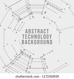 Technology background. Abstract digital illustration. Vector connection concept. Electronic round design. Modern abstraction lines and points.