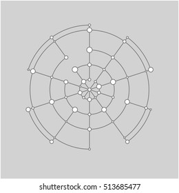 Technology background. Abstract digital illustration. Vector connection concept. Electronic round design. Modern abstraction lines and points.