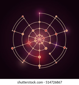 Technology background. Abstract digital illustration. Vector connection concept. Electronic round design. Modern abstraction lines and points.