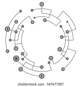 Technology background. Abstract digital illustration. Vector connection concept. Electronic round design. Modern abstraction lines and points.