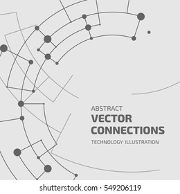 Technology background. Abstract digital illustration. Vector connection concept. Electronic round design. Modern abstraction lines and points.