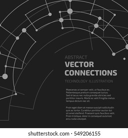 Technology background. Abstract digital illustration. Vector connection concept. Electronic round design. Modern abstraction lines and points.