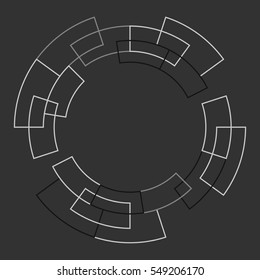 Technology background. Abstract digital illustration. Vector connection concept. Electronic round design. Modern abstraction lines and points.