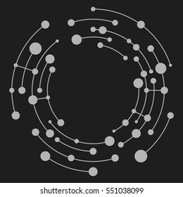 Technology background. Abstract digital illustration. Vector connection concept. Electronic round design. Modern abstraction lines and points.