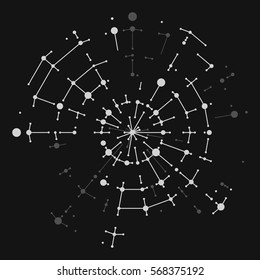 Tecnología de fondo. Ilustración digital Abstractas. Concepto de conexión de Vector. Electrónica diseño redondo. Líneas y puntos de abstracción modernos.