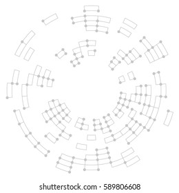 Technology background. Abstract digital illustration. Vector connection concept. Electronic round design. Modern abstraction lines and points.