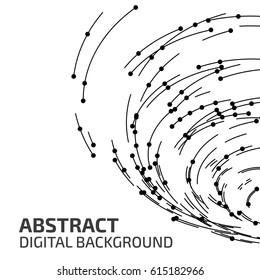 Technology background. Abstract digital illustration. Vector connection concept. Electronic round design. Modern abstraction lines and points.