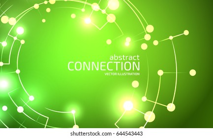 Technology background. Abstract digital illustration. Vector connection concept. Electronic round design. Modern abstraction lines and points.