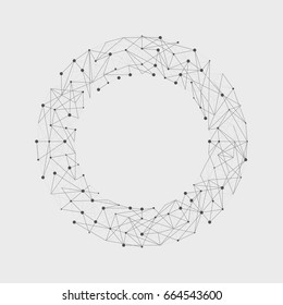  Antecedentes tecnológicos. Ilustración digital abstracta. Concepto de conexión de vectores. Diseño electrónico circular. Líneas y puntos de abstracción modernos.