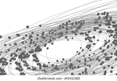 Technology background. Abstract digital illustration. Connection concept. Electronic round design. Modern abstraction lines and points.